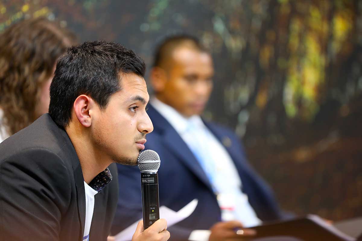 Benjamín Carvajal en evento climático