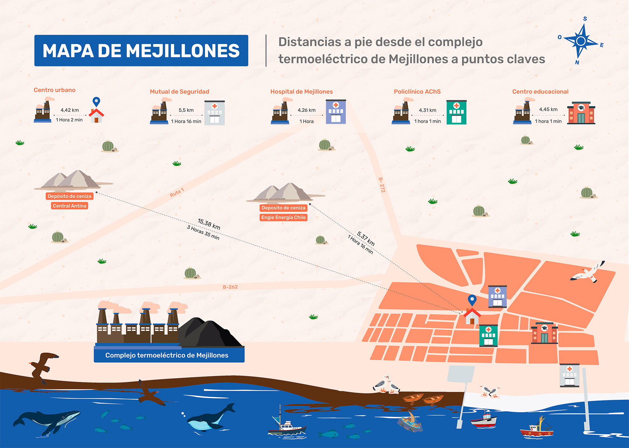 Mapa de Mejillones